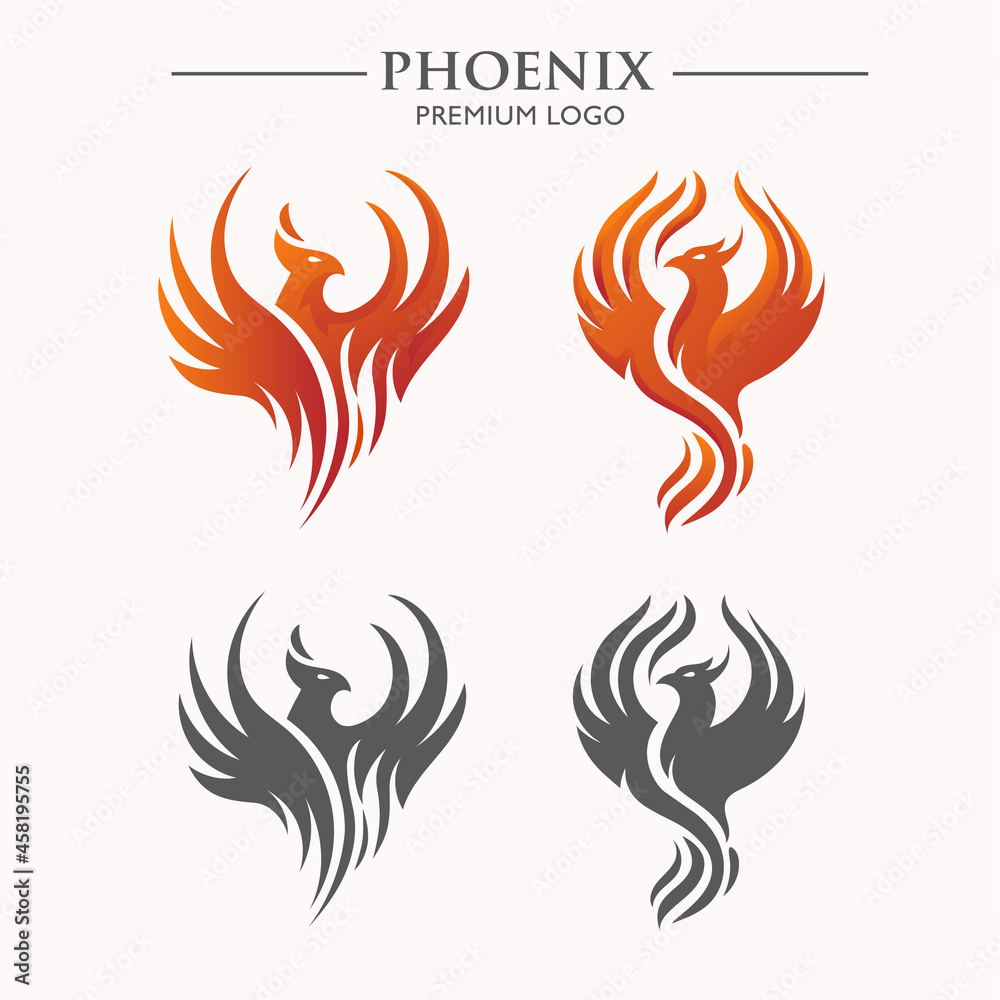 Fototapeta premium abstract Phoenix bird logo vector illustration