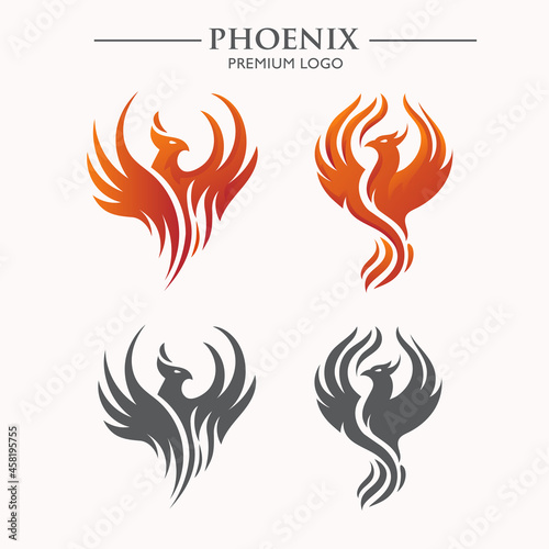 abstract Phoenix bird logo vector illustration