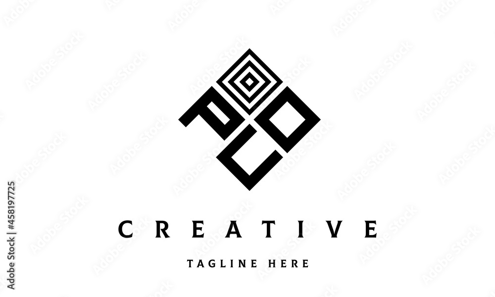 POU square three latter logo vector POU square three latter logo vector