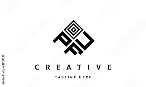 PUF square three latter logo vector