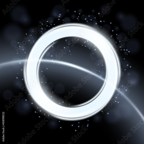 Abstract White Circle isolated on space background, Elegant Light ring. Vector Illustration