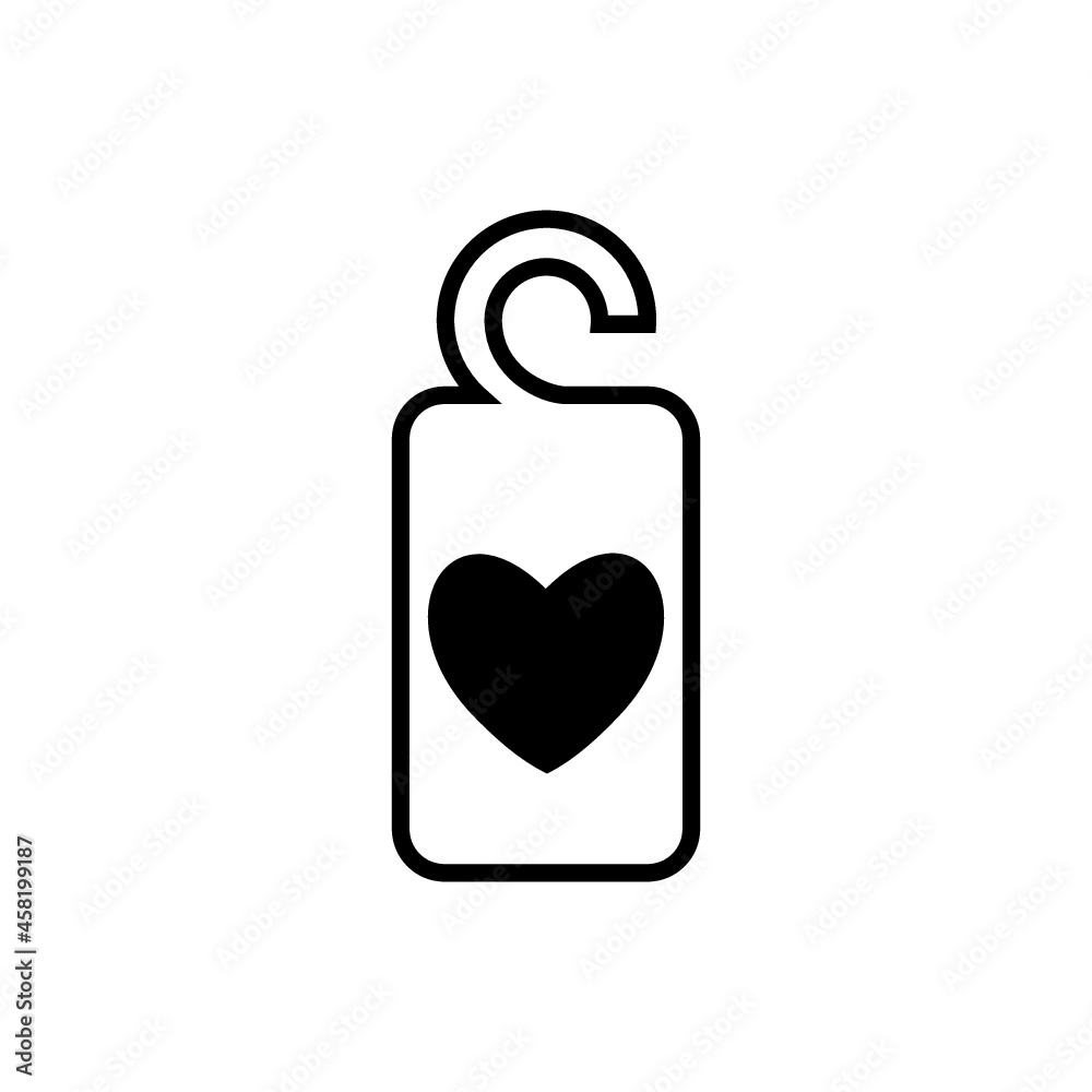 Please do not disturb with heart icon isolated on white background Please do not disturb with heart icon isolated on white background