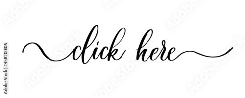 Click here - vector brush calligraphy banner.