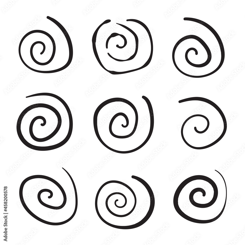 Spiral icon, Swirl wave symbol, whirl silhouette, vortex sign Spiral icon, Swirl wave symbol, whirl silhouette, vortex sign
