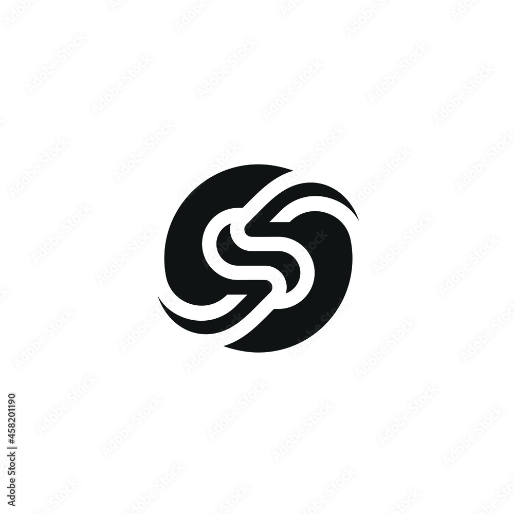 Initials S Vector Circle Abstract Logo Design 