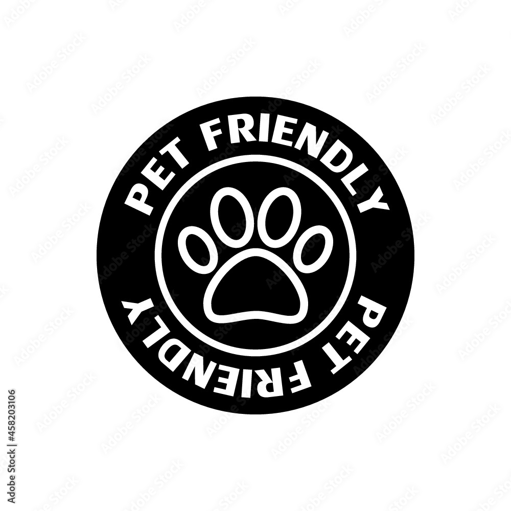 Pet animal friendly sign icon isolated on white background Pet animal friendly sign icon isolated on white background