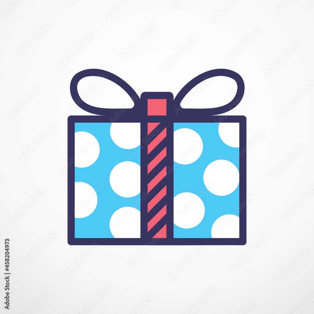 Christmas Gift box flat line Vector illustration. Christmas Gift box flat line Vector illustration.