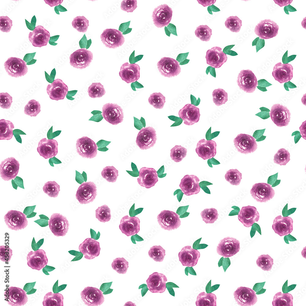 Flowers in watercolor. Seamless pattern. Minimalism style Flowers in watercolor. Seamless pattern. Minimalism style