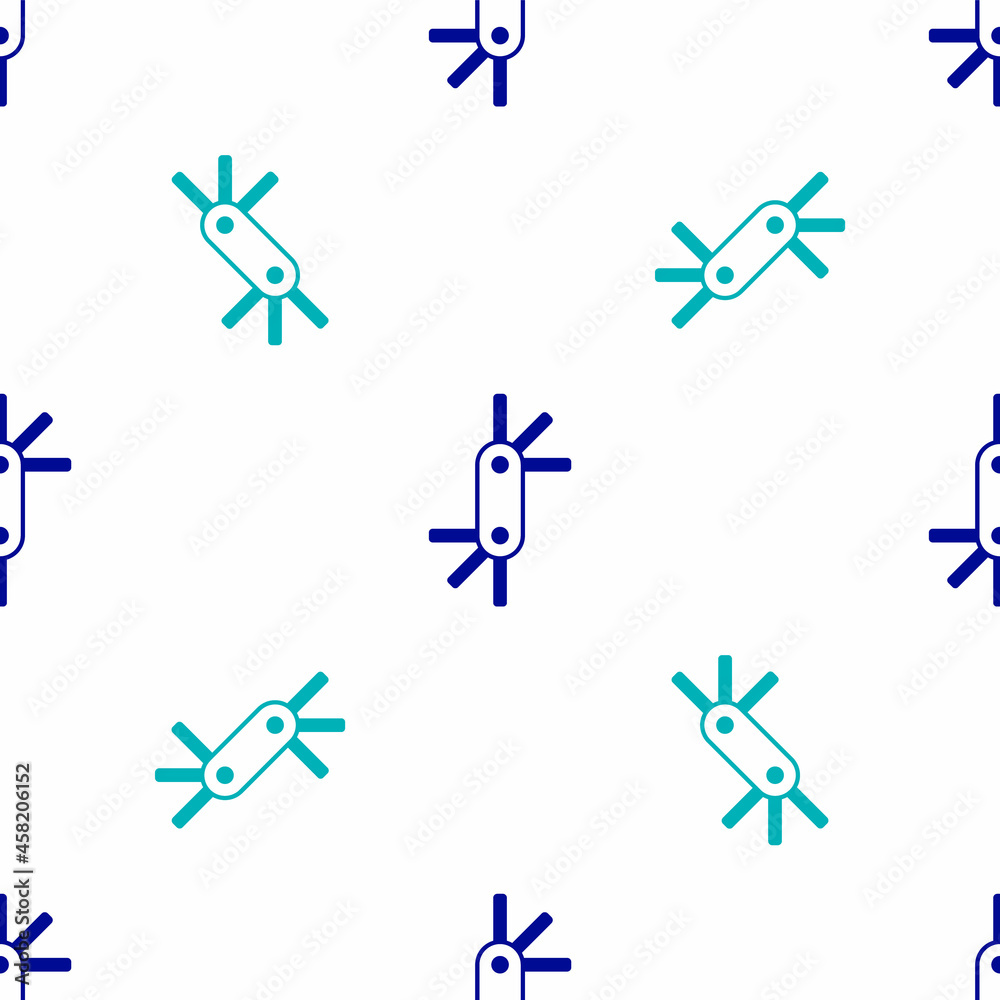 Blue Tool allen keys icon isolated seamless pattern on white background. Vector Blue Tool allen keys icon isolated seamless pattern on white background. Vector