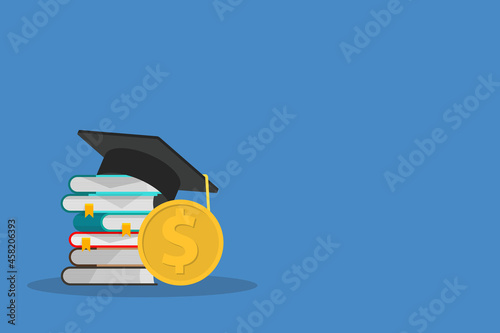 Obraz na plátně Investment in knowledge, student loan and scholarship