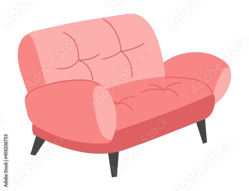 Stylish trendy sofa, minimalist glam interior