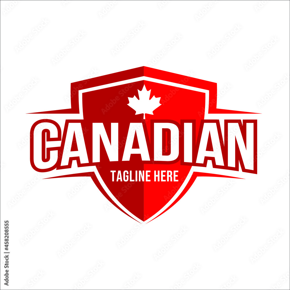 emblem or badge with shield and maple leaf emblem or badge with shield and maple leaf