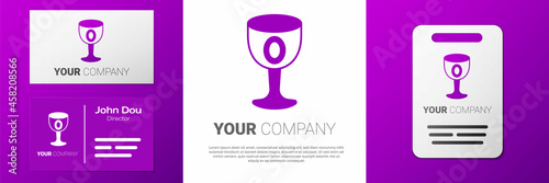 Logotype Medieval goblet icon isolated on white background. Holy grail. Logo design template element. Vector