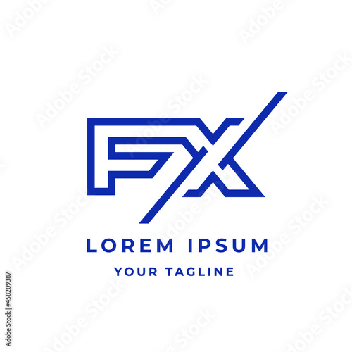FX company logo design in blue color.