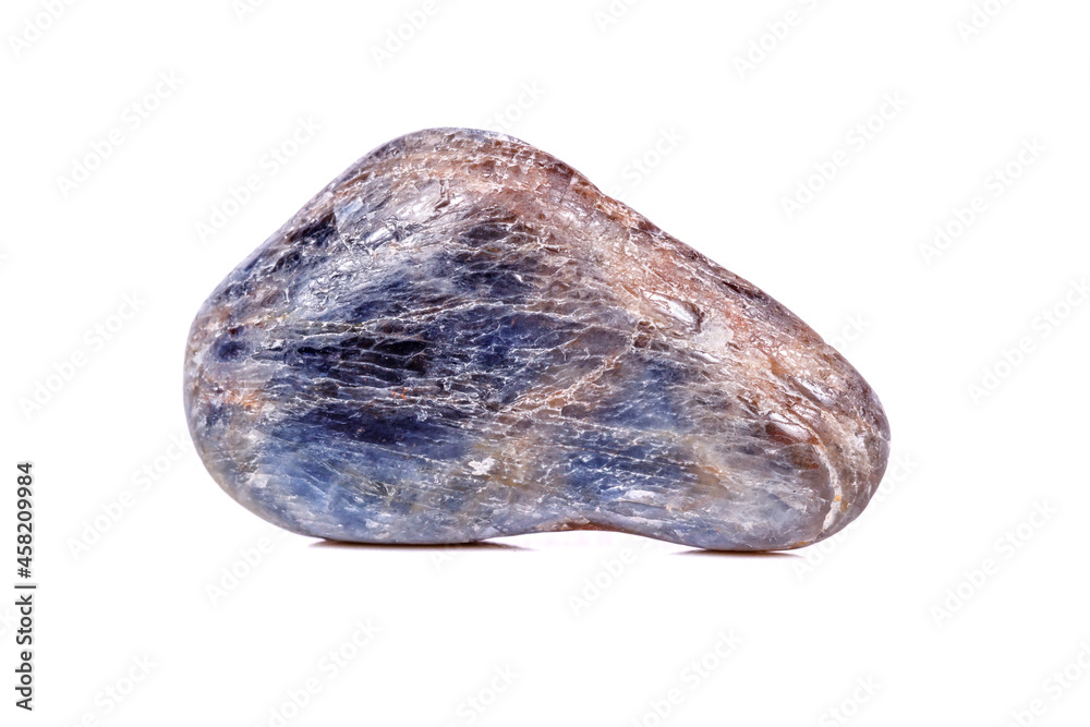 Macro mineral stone sapphire on white background Macro mineral stone sapphire on white background
