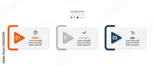 Business infographic  template with step or option design.