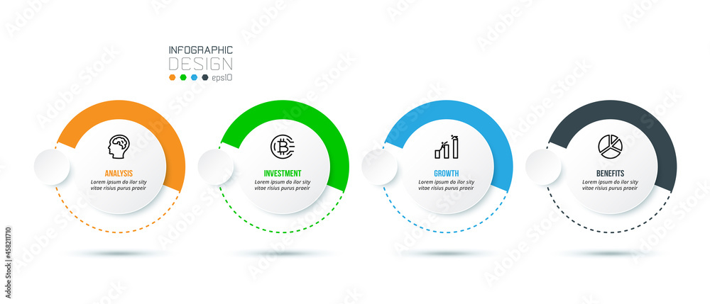 Business concept infographic template with option.
Business concept infographic template with option.