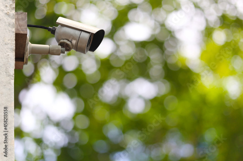 CCTV system in the garden and have copy space.