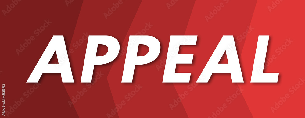 Appeal - text written on red background Appeal - text written on red background
