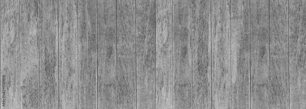 Fototapeta premium Panorama grey wood texture background,walls of the interior.