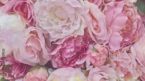 Fototapeta Naklejka Na Ścianę i Meble -  Pink carnation flowers rose petals