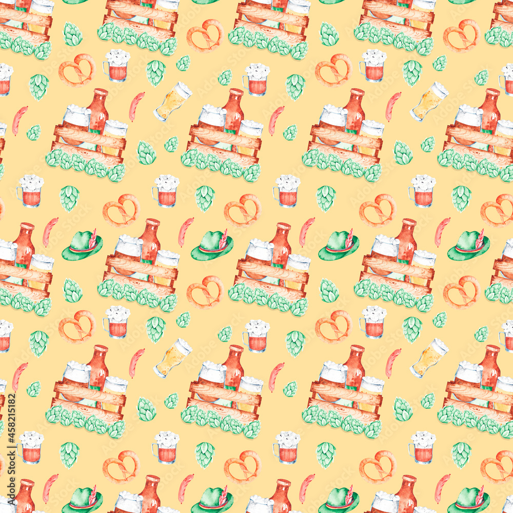 A pattern with Oktoberfest symbols1 A pattern with Oktoberfest symbols1