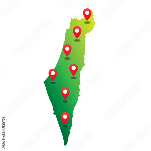 Israel Map and states locations