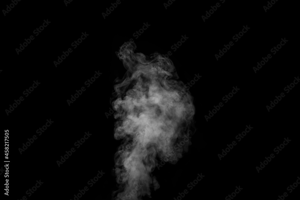 White vapor, smoke on a black background to add to your pictures. Create mystical Halloween photos.