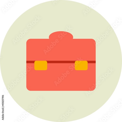 Brief Case Vector Flat Circle Icon Design