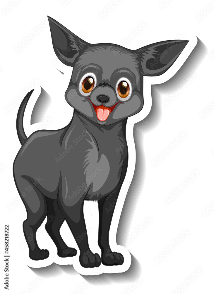 Sticker design with chihuahua dog isolated