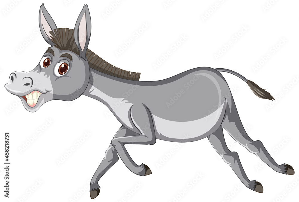 Fototapeta premium Donkey animal cartoon character