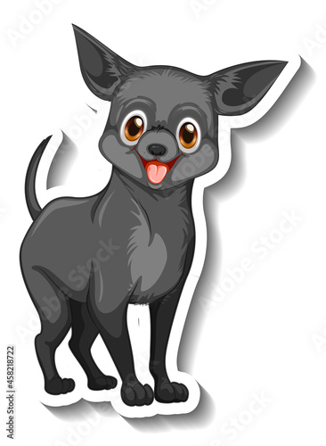Sticker design with chihuahua dog isolated