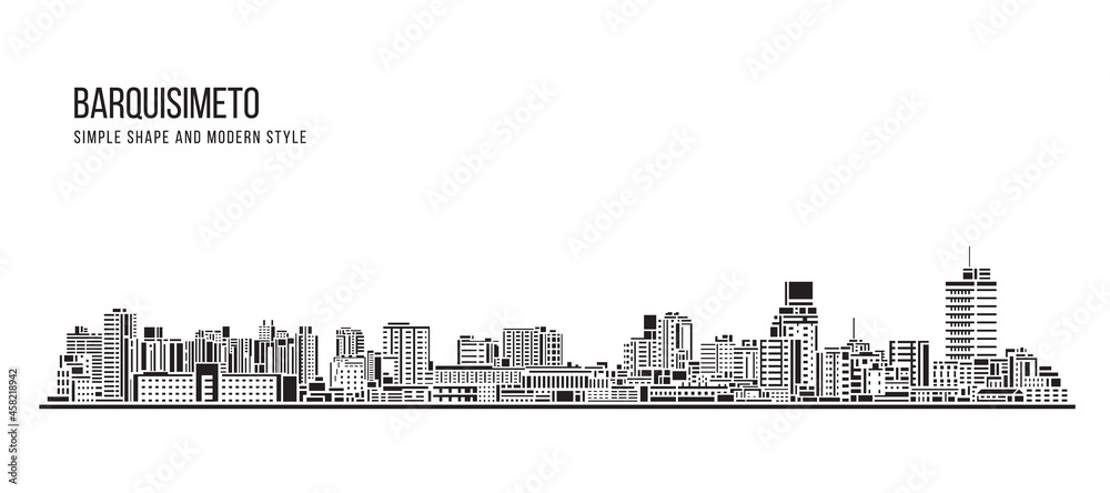 Cityscape Building Abstract Simple shape and modern style art Vector design - Barquisimeto city