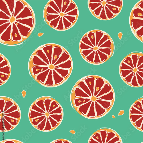Seamless vector pattern from oranges. Textile design, fashion design