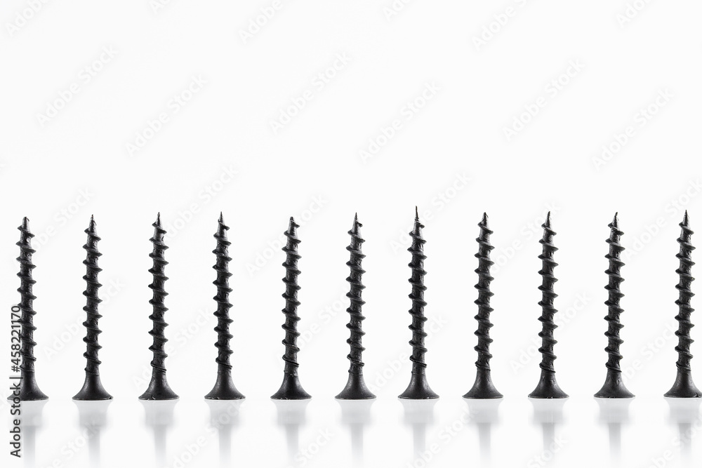 Screws still life large self tapping screws on white background. Screws still life large self tapping screws on white background.