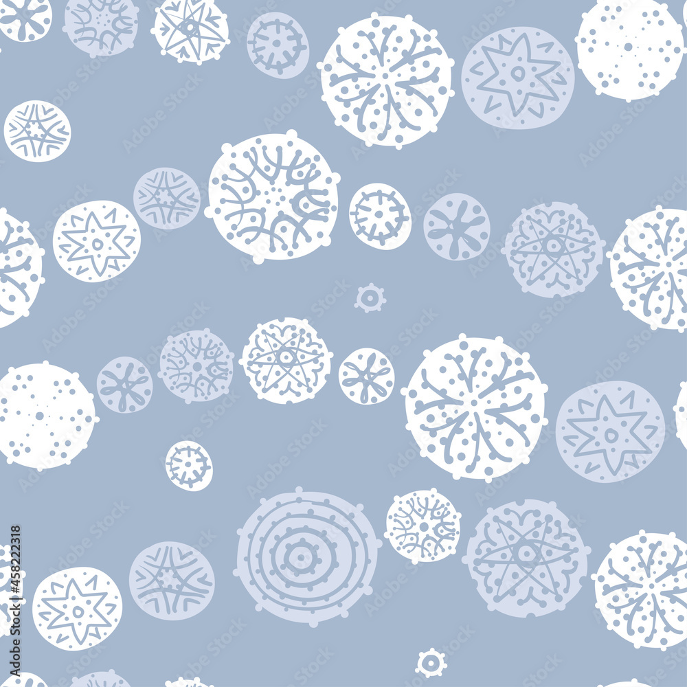 Seamless pattern, background, surface design with the image of lace snowflakes