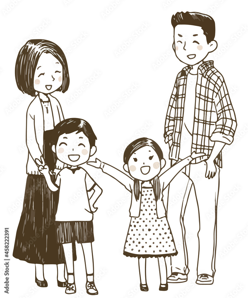 4人家族の立ち絵① 4人家族の立ち絵①