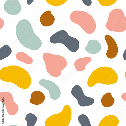 Wallpaper Mural Abstract animal print seamless vector pattern. Hand-drawn colorful, distorted, circles pattern in blue, pink, orange, and brown. Torontodigital.ca