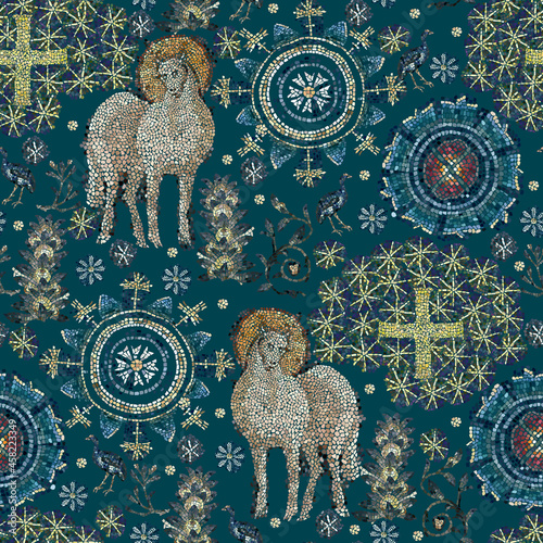 Fotografie Byzantine Mosaic seamless pattern