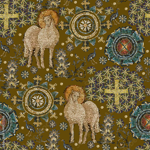 Byzantine Mosaic seamless pattern