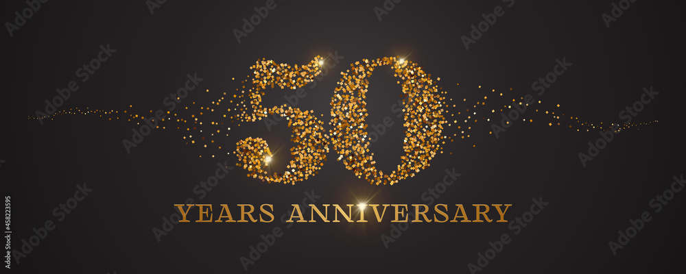 custom made wallpaper toronto digital50 years anniversary vector icon, logo. Graphic design element with golden glitter number for 50th anniversary card