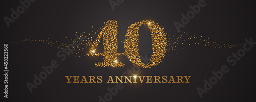 Photo 40 years anniversary vector icon, logo