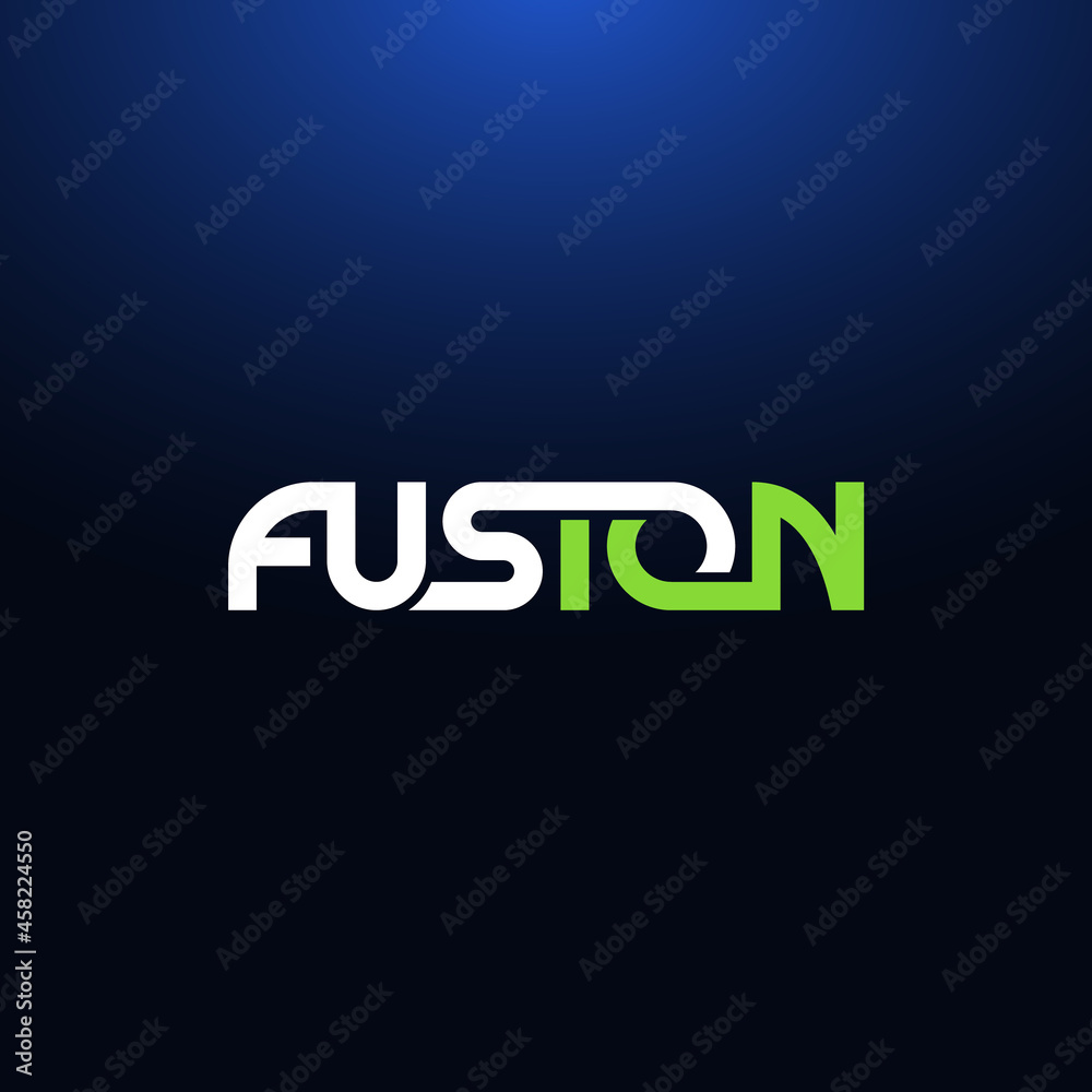 Fusion word company logo design.