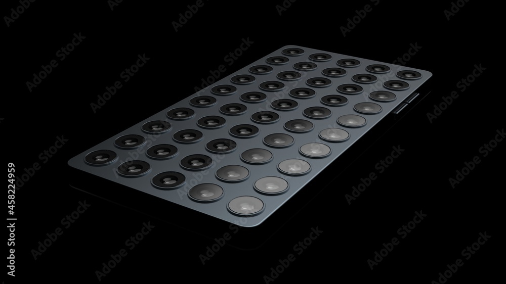 a lot of lenses on the back of the smartphone. alligoric illustration of the variety of cameras for mobile photography a lot of lenses on the back of the smartphone. alligoric illustration of the variety of cameras for mobile photography