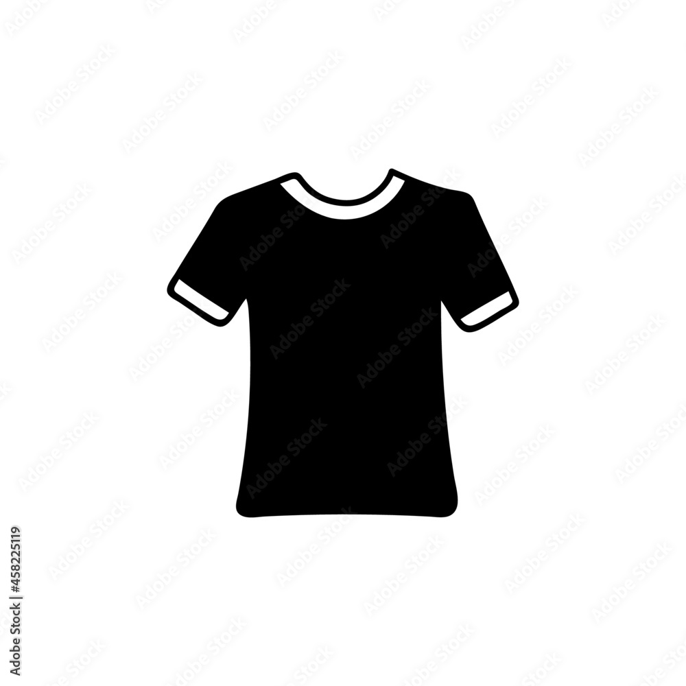 Clothes icon in solid black flat shape glyph icon, isolated on white background Clothes icon in solid black flat shape glyph icon, isolated on white background