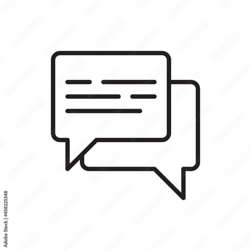 Chat thin line icon, two speech bubbles. Modern vector illustration. Chat thin line icon, two speech bubbles. Modern vector illustration.