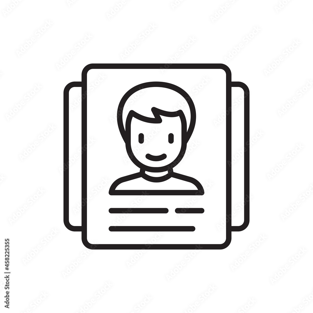 Contacts button with user profile thin line icon. Modern vector illustration. Contacts button with user profile thin line icon. Modern vector illustration.