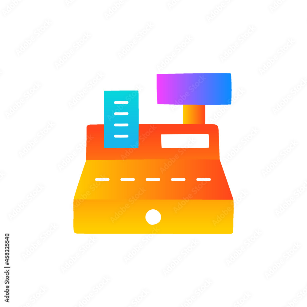 cash register icon in gradient color style, isolated on white background cash register icon in gradient color style, isolated on white background