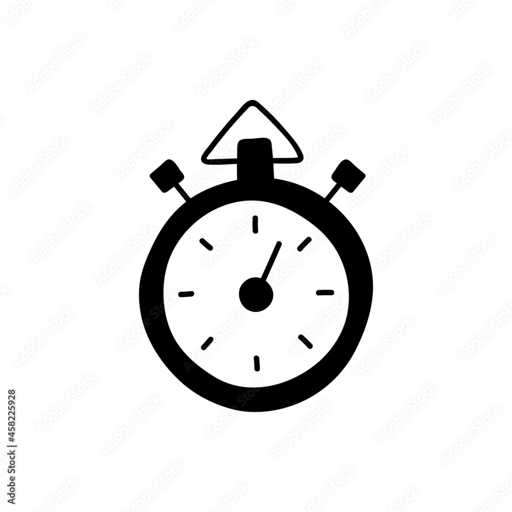 Timer Return Arrow icon, Timer Stop Watch Arrow icon in solid black flat shape glyph icon, isolated on white background Timer Return Arrow icon, Timer Stop Watch Arrow icon in solid black flat shape glyph icon, isolated on white background