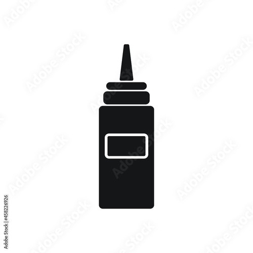 Sauce bottle icon isolated on white background. Ketchup, mustard and mayonnaise bottles with sauce for fast food
